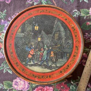 1920’s Vintage NABISCO National Biscuit Co. UNEEDA BISCUIT TIN Christmas Carol